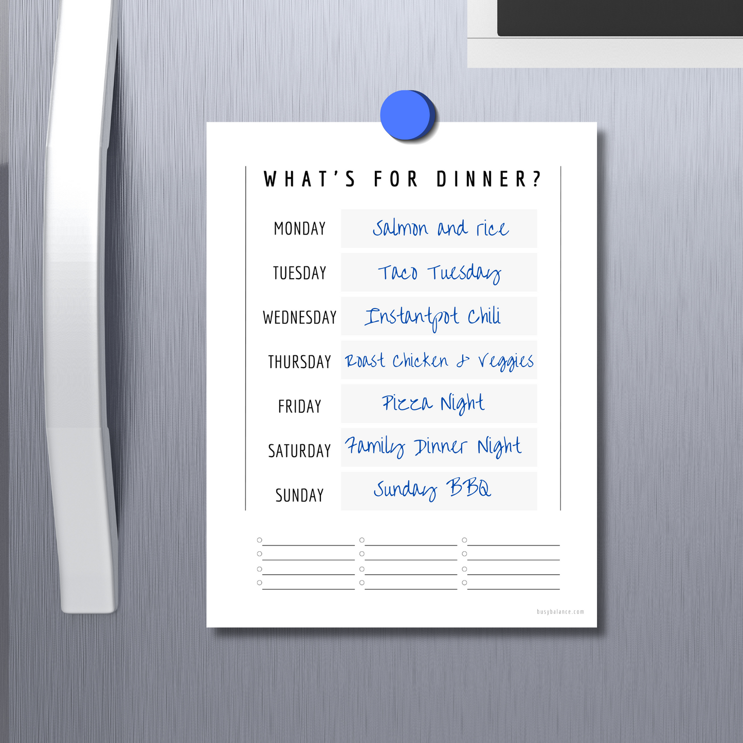 Weekly Meal Planner PDF: What's For Dinner PDF (Instant Download)