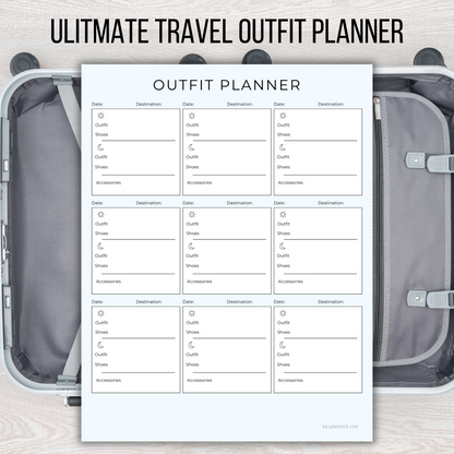 Ultimate Travel Planner PDF: Includes Travel Itinerary, Outfit Planner and Packing List