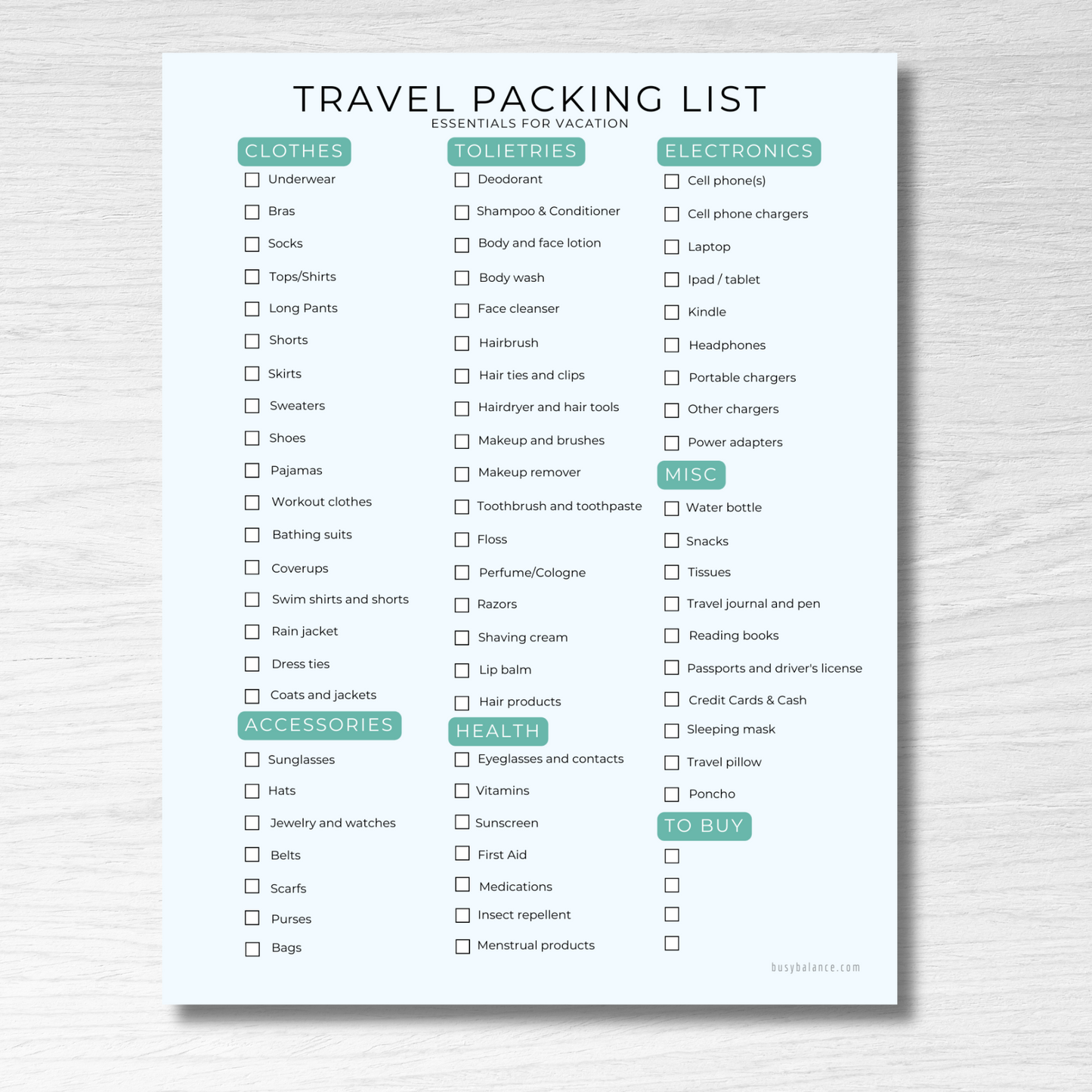 Ultimate Travel Planner PDF: Includes Travel Itinerary, Outfit Planner and Packing List