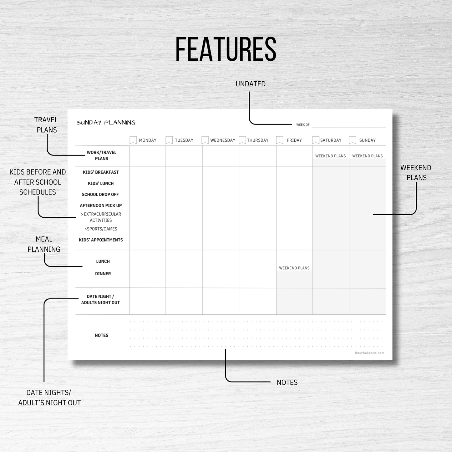 Sunday Planning Guide PDF (Digital Download)