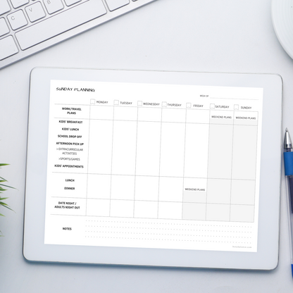 Sunday Planning Guide PDF (Digital Download)