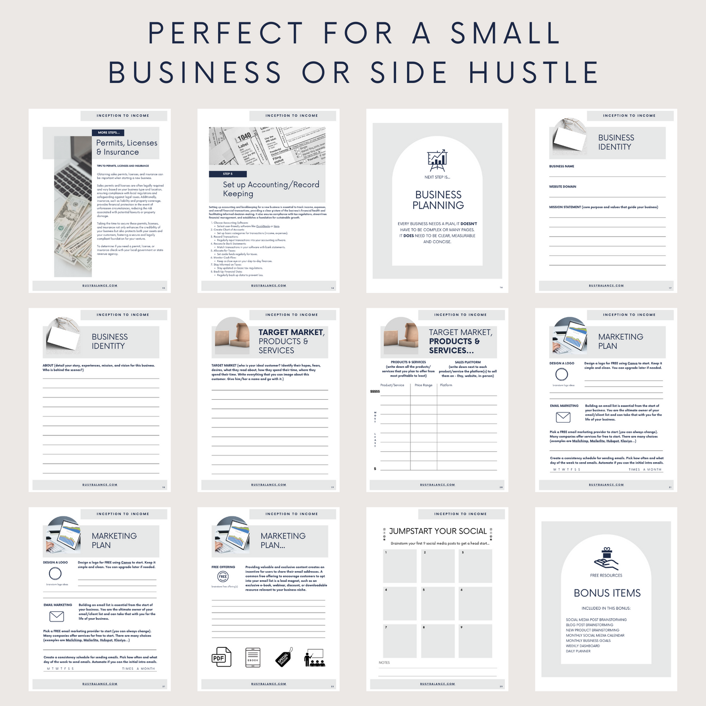 New Business Plan & Startup Checklist: Digital Small Business Planner Guide PDF