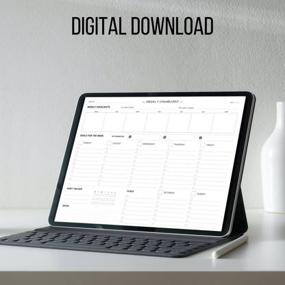 Weekly Dashboard Planner PDF (Digital Download)